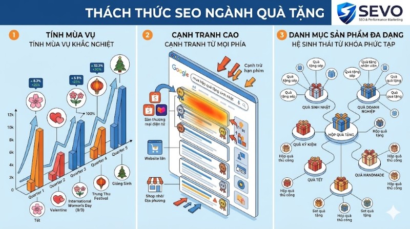 Ba thách thức đặc thù thường gặp khi doanh nghiệp triển khai dịch vụ SEO quà tặng