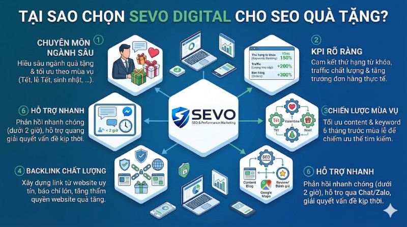 Những lý do shop quà tặng chọn SEVO làm đối tác cho dịch vụ SEO quà tặng