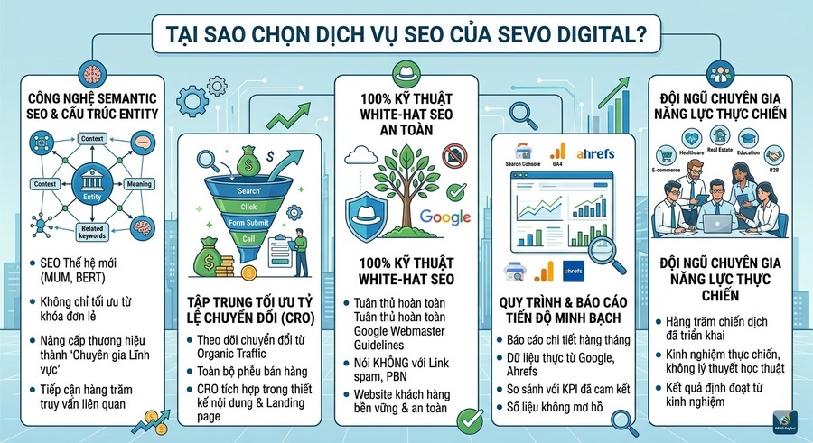 Vì sao nên lựa chọn dịch vụ SEO tại SEVO Digital?