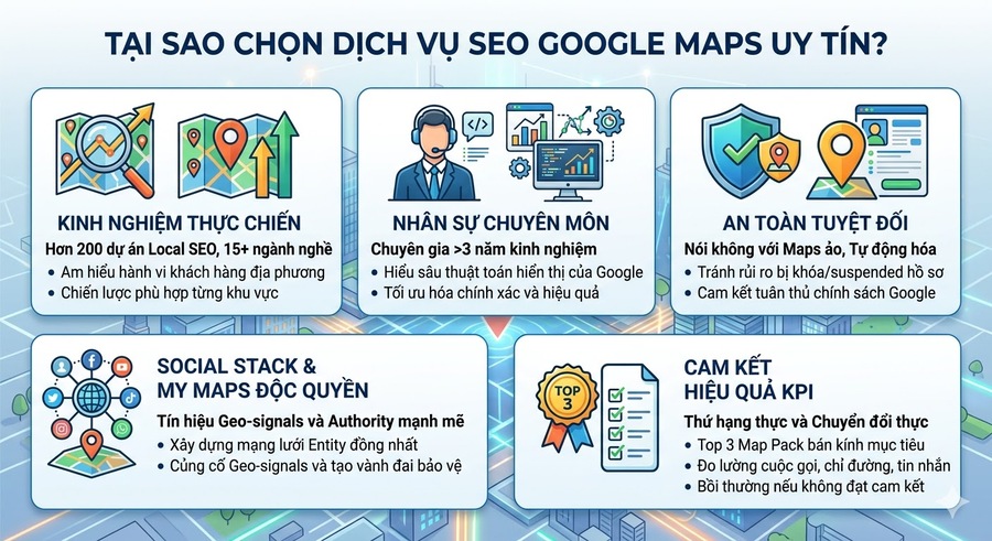 Khám phá lợi ích vượt trội khi sử dụng dịch vụ SEO Google Maps tại SEVO Digital.