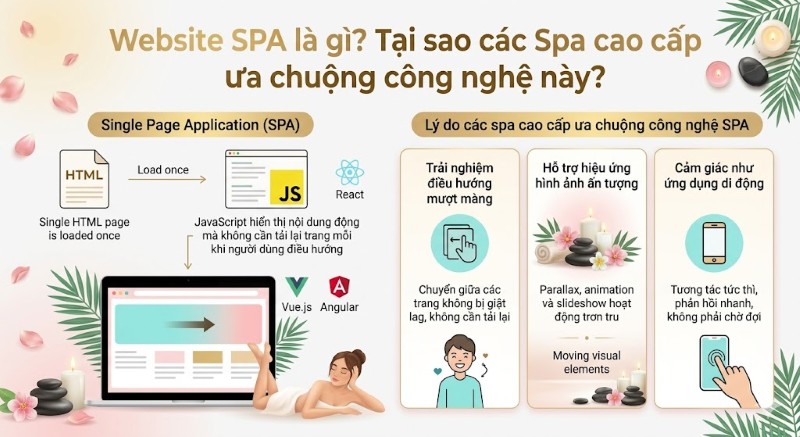 Single Page Application (SPA) công nghệ được các Spa cao cấp ưa chuộng