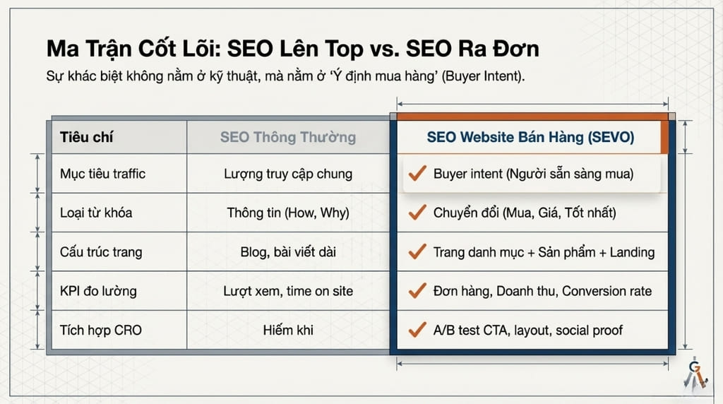 SEO website bán hàng là gì? Điểm khác biệt so với SEO thông thường