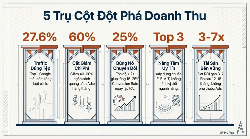 5 Lợi ích quan trọng khi triển khai SEO cho website bán hàng