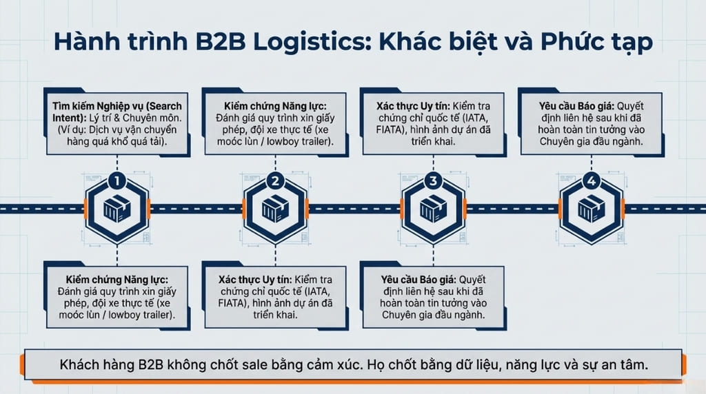 B2B Logistics không bán bằng cảm xúc – mà bằng uy tín, quy trình và chứng minh năng lực