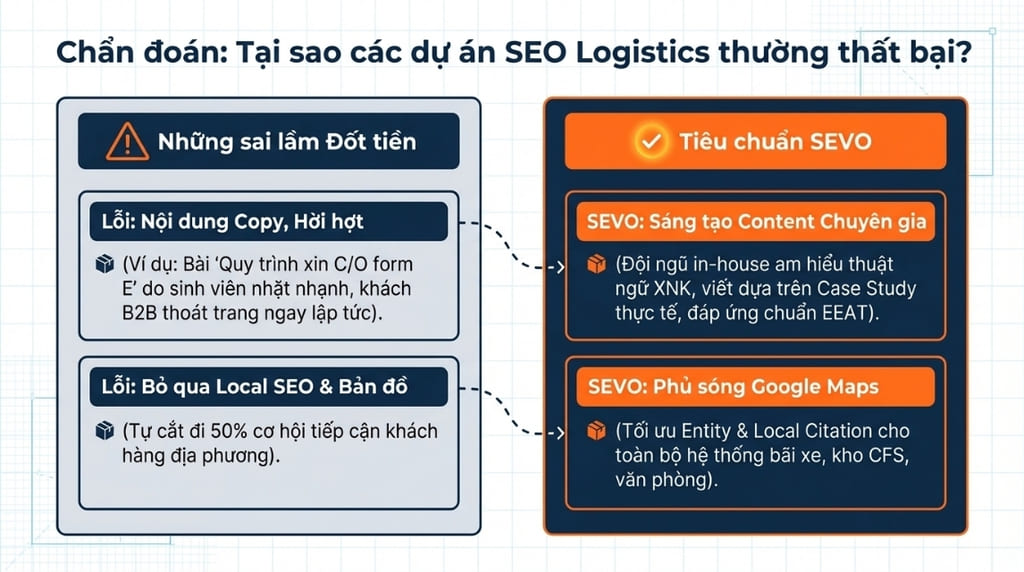 Không tối ưu Local SEO (Google Maps) cho hệ thống kho bãi, chành xe