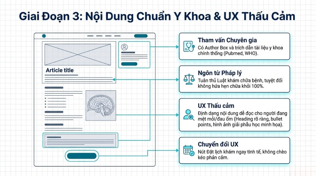 Sản xuất nội dung chuẩn y khoa và tối ưu trải nghiệm (UX)