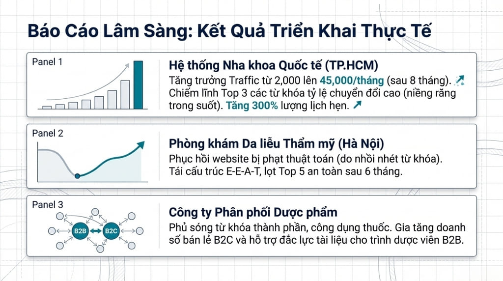 Các dự án SEO y tế tiêu biểu thực hiện bởi SEVO Digital