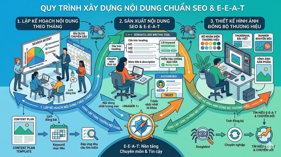 Xây dựng nội dung chuẩn SEO & E-E-A-T trong quản trị website hiệu quả