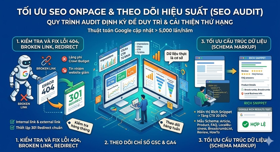 Tối ưu SEO Onpage & theo dõi hiệu suất trong quản trị website chuyên sâu