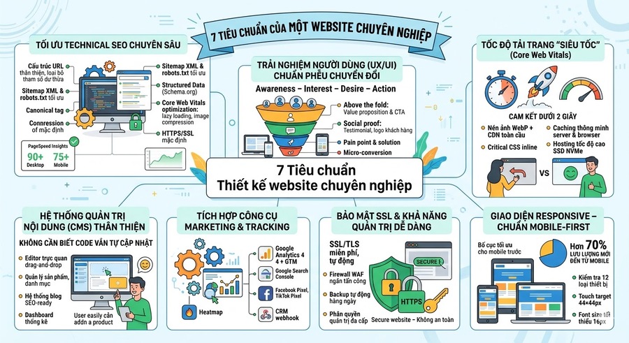 7 Tiêu chuẩn Thiết kế website chuyên nghiệp tại SEVO Digital