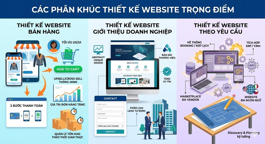 Phân khúc Thiết kế website trọng điểm tại SEVO Digital