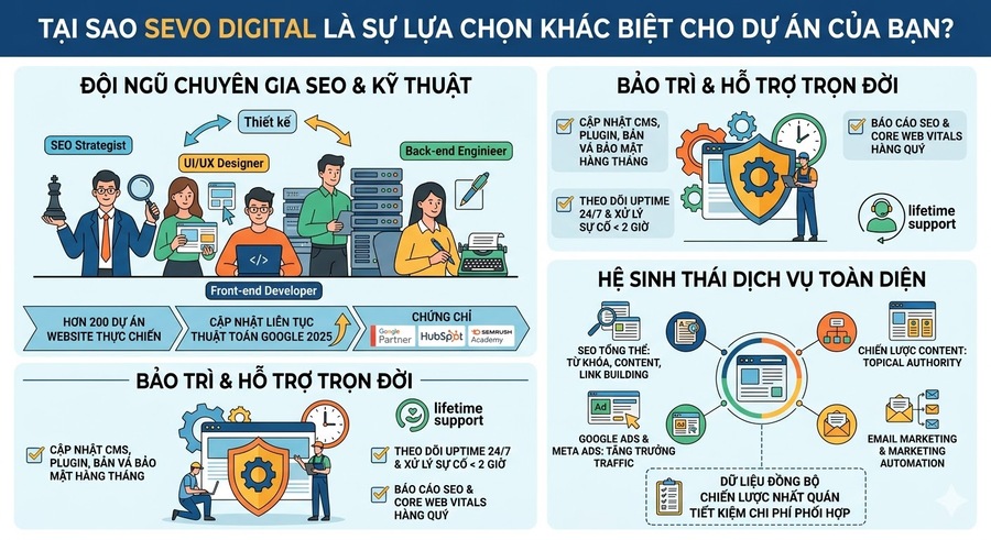 Vì sao SEVO Digital là lựa chọn khác biệt cho dự án Thiết kế website của bạn?