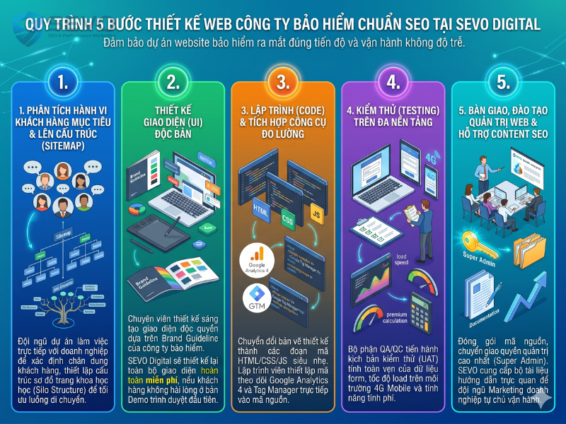 Quy trình 5 bước thiết kế website bảo hiểm tại SEVO Digital giúp tối ưu SEO và nâng tầm thương hiệu Quy trình 5 bước thiết kế website bảo hiểm tại SEVO Digital giúp tối ưu SEO và nâng tầm thương hiệu