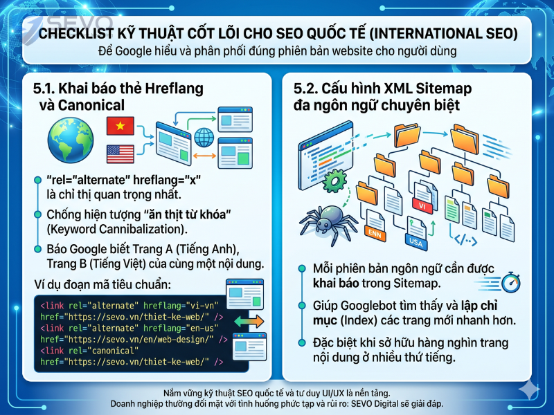 Khai báo Hreflang và Sitemap đa ngôn ngữ giúp Google phân phối nội dung chính xác đến từng thị trường quốc tế mục tiêu Khai báo Hreflang và Sitemap đa ngôn ngữ giúp Google phân phối nội dung chính xác đến từng thị trường quốc tế mục tiêu
