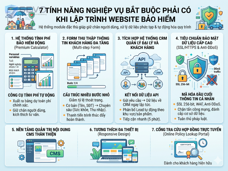 Website bảo hiểm tích hợp 7 tính năng nghiệp vụ giúp tối ưu hóa quy trình tư vấn và bảo mật dữ liệu khách hàng Website bảo hiểm tích hợp 7 tính năng nghiệp vụ giúp tối ưu hóa quy trình tư vấn và bảo mật dữ liệu khách hàng