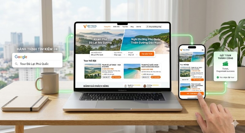 Thiết kế website du lịch chuẩn SEO tối ưu chuyển đổi