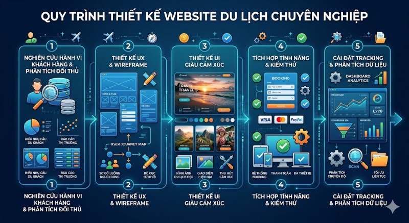 Quy trình thiết kế website du lịch tại SEVO Digital