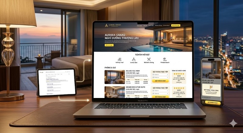 Thiết kế website khách sạn chuyên nghiệp chuẩn SEO tại SEVO Digital