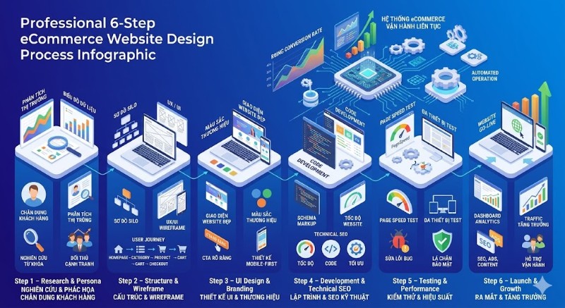 Quy trình 6 bước thiết kế website thương mại điện tử thực chiến tại SEVO Digital