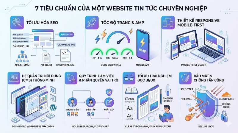 7 tiêu chuẩn của một website tin tức chuyên nghiệp tại Sevo