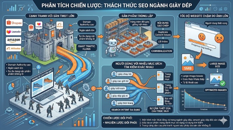 Những thách thức khi SEO website ngành giày dép