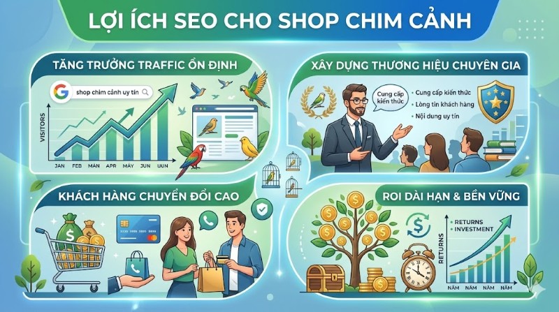 Dịch vụ SEO chim cảnh mang lại lợi thế cạnh tranh bền vững doanh nghiệp