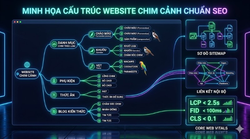 SEVO tối ưu toàn bộ kỹ thuật nền tảng của website chim cảnh