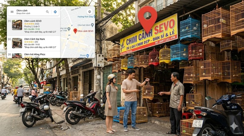 SEVO tối ưu Google Business Profile cho shop khi khách tìm kiếm trên Google Maps