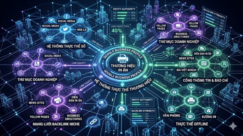 Bước 5: Xây dựng entity và backlink cho xưởng in