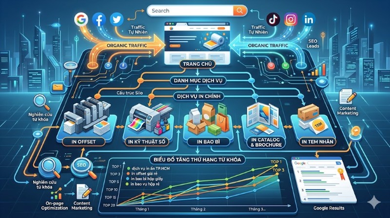 SEO tổng thể - Giải pháp toàn diện trong danh mục dịch vụ SEO ngành in của SEVO