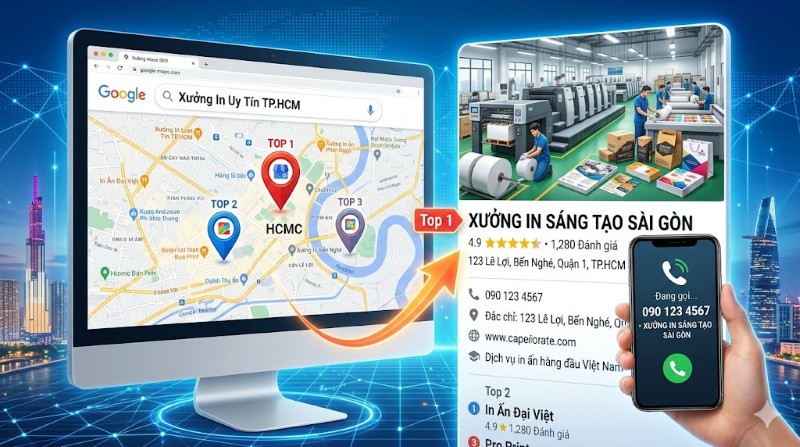 SEO Google Maps nguồn khách hàng tiềm năng trong dịch vụ SEO in ấn