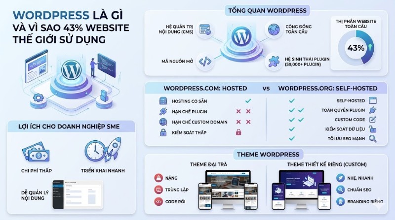 WordPress là gì và vì sao 43% website thế giới sử dụng