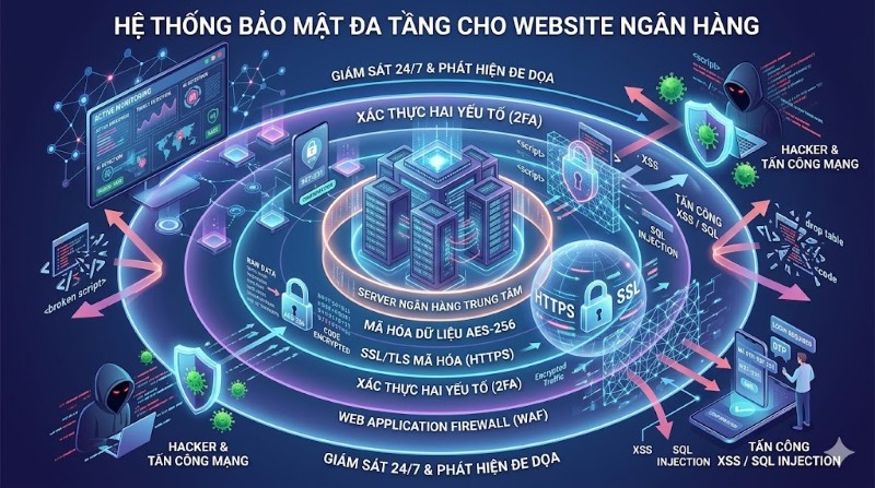 Hệ thống bảo mật đa tầng cho website ngân hàng