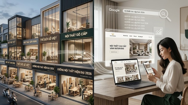 Thiết kế website nội thất chuyên nghiệp giữa sự cạnh tranh khốc liệt của ngành nội thất Việt Nam năm 2026  