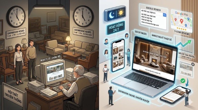 Những lý do doanh nghiệp nội thất chuyển đổi sang showroom online chuyên nghiệp